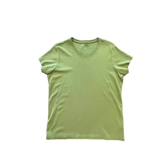 Grace Tee Size 1X Solid Green Pima Cotton Fitted Short Sleeve - Picture 1 of 7